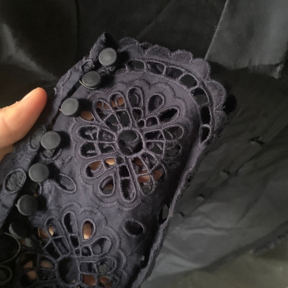 Lela Rose Womens Shirt Dress, navy‎ Blue sz 12 lace sleeves shirt classic luxury - Picture 15 of 15